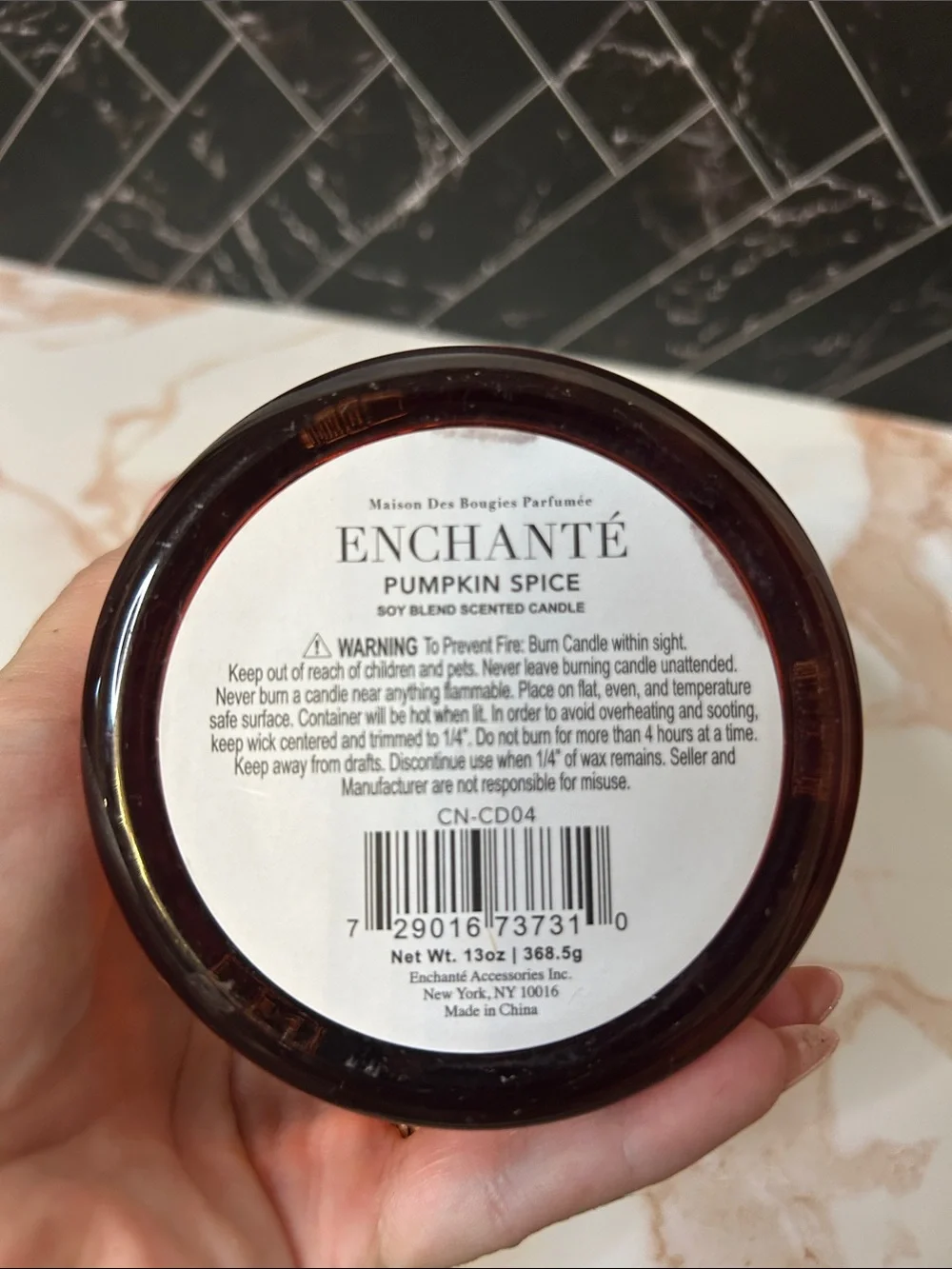 Enchantè Maison Des Bougies Parfumèe Pumpkin spice candle 13oz